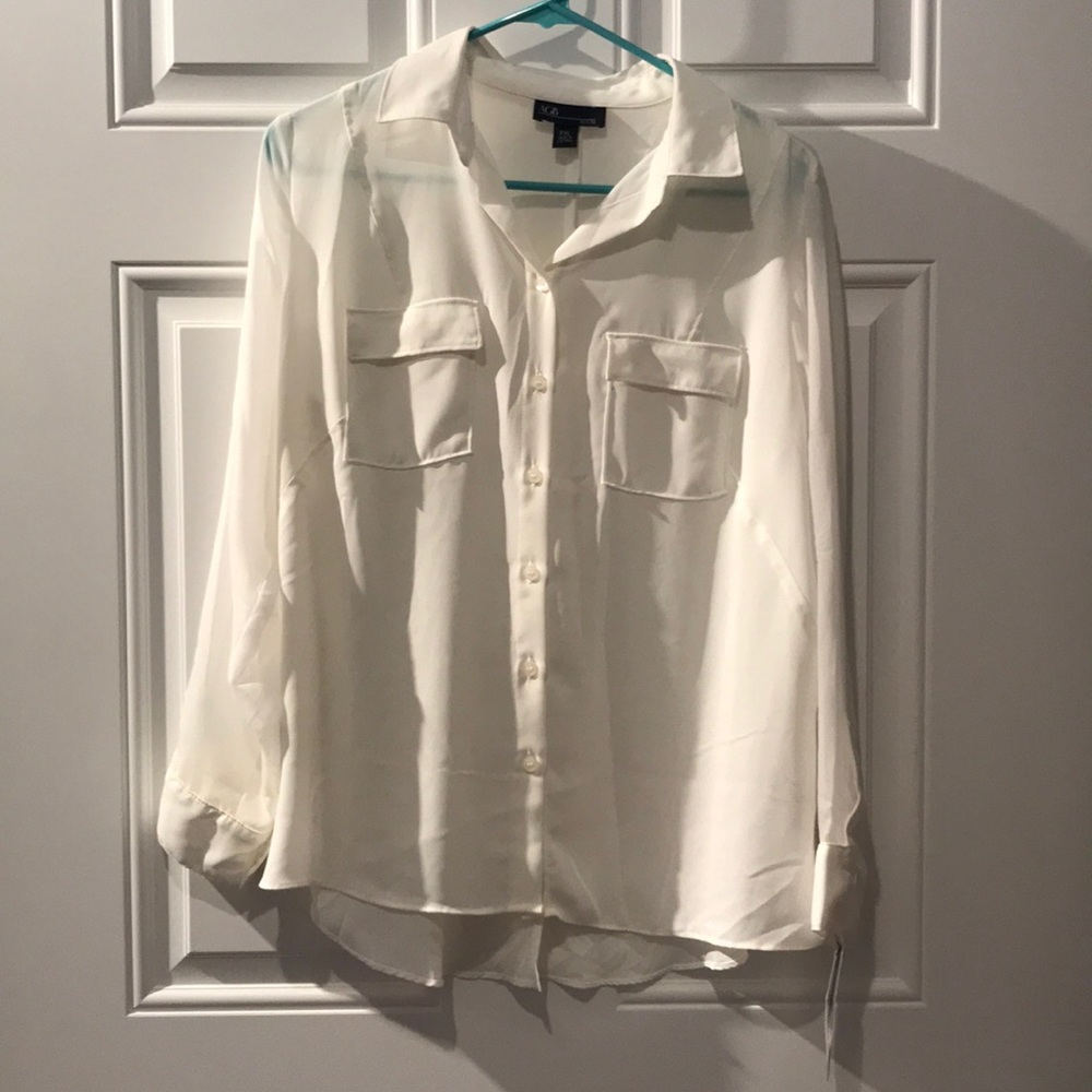 White button up blouse